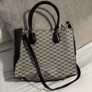 Michael Kors Monogram Black and Gray Satchel